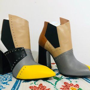 Multicolor Calf Mix Bootie by POLLINI